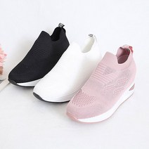 슬립온 여성 속굽 키높이 스니커즈 니트 운동화