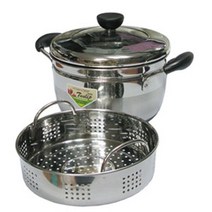 RKL924052키친플라워 튤립 스텐 인덕션 찜냄비 22cm 찜솥 양수, 키친플라워 튤립 스텐 인덕션 찜냄비 22cm 찜솥 양수, 단일사이즈