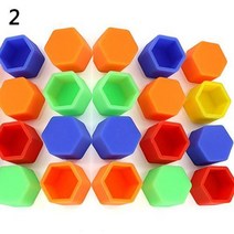 20 pcs 19mm 실리콘 자동차 휠 너트 나사 커버 림 외부 볼트 캡, 여러 가지 빛깔의