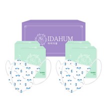 아이다움 베이비카 흰색 새부리형 캐릭터 마스크 40매 기획 선물 세트, 베이비카 흰색 선물세트 유아용(1~3세)(40매)