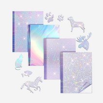 유리장식시트지 스티커 홀로그램시트지 생일 하드커버 투명 꾸미기, 일반