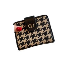 ANKRIC 가죽카드지갑 캔버스 반지갑 여성 반지갑 시크하고 고급스러운 카드지갑 일체형 미니멀한 디자인 머니클립