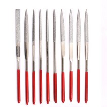 우드카빙 금속 보석상용 다이아몬드 파일 세트 돌 연마 목재 조각 공예 더블 컷 도금 바늘 3x140mm 수공구 10 개, 1.10pcs  140mm