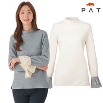 PAT 프릴 커프스 하프넥 티셔츠