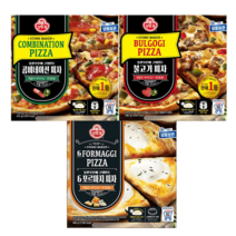 오뚜기 원형피자 3종 3입 콤비네이션 불고기 6포르마지, 불고기피자 396g 3개