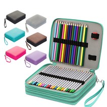 색연필 보관 가방 가죽 필통 파우치, 퍼플, 72색