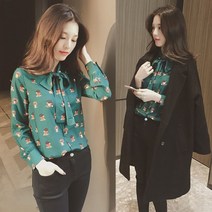SAMARA 기모 블라우스 쉬폰 레이스 펀칭 럭셔리