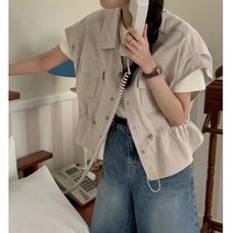 춘게엘 야상 자켓 어깨셔링 캐주얼 조끼 ghp057