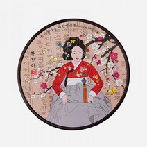전통컵받침-여인한복 한국적인선물 외국인친구선물, 선물포장없음