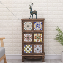 나비장 빈티지 엔틱 미니수납장 틈새 콘솔 자개장 금박 약장 옷장 고가구, M