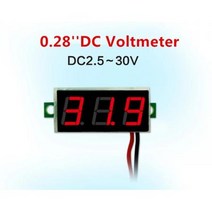 0.28 인치 레드 블루 디지털 LED 미니 디스플레이 모듈 DC2.5V-30V DC0-100V 전압계 전압 테스터 패널 미터 게이지 오토바이 자동차, Green LED DC100V