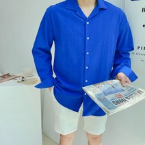 여름 린넨 오픈카라 셔츠(WW)
