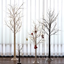 설렘하우스 감성가득 LED 전구 자작 나무 크리스마스 트리 조명 120cm, 화이트