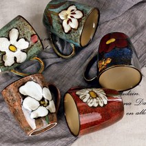 소담 핸드프린팅 예쁜 머그컵 G 머그잔 카페 도자기 커피