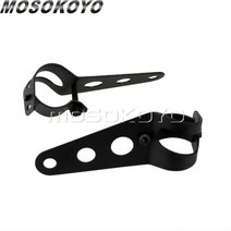 헤드라이트 장착 브래킷 28-35mm 조정 전면 램프 지지 홀더 할리 초퍼 카페 레이서 가와사키 혼다용, 01 black