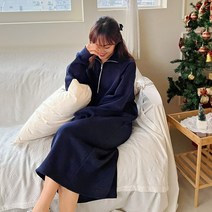 커밍투유 이지룩 반집업 기모 원피스