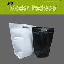 모든포장 손잡이 은박보냉지퍼백 (검정/백색) 50장, 검정