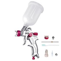 전문 미니 HVLP 스프레이 건 0.81.0mm 노즐 중력 에어 브러시 자동차 페인팅, red 0.8mm JP, red 0.8mm JP