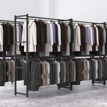 조립식 앵글 2단 의상실 철제 랙 정리대 공장 세탁소, 회색과흰색의류선반200x60x200x2단