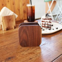 원목 우드 나무 로고각인 티슈 냅킨케이스 메뉴판홀더 3종, B타입, 월넛, 양면각인