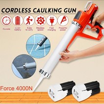 코킹건 에어 자동 전기 글루건 12V 다기능 유리 압력 솔기 씰 실란트 배터리 2 개 포함, 01 EU PLUG 2 battery