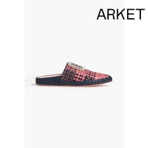 로저비비에 플랫슈즈 여성신발 여자신발 ROGER VIVIER RV Lounge crystal 장식 braided leather 스웨이드 슬리퍼