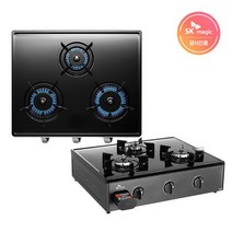3구 가스렌지 GRA-910SR 전면배터리 안심센서/4단계화력조절/에코버너채용, LNG(도시가스)-택배발송