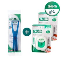 [선스타검] GUM 검 프로스메이트 치실 핸들(845) 1개+왁스치실 2개, 상세 설명 참조