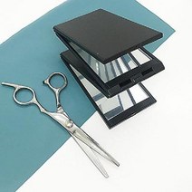 접이식 거울 삼면경 화장거울 휴대용 손거울 메이크업, 블랙폴딩미러+스틸플랫컷