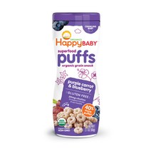 Happy Baby 슈퍼푸드 퍼프 어린이 씨리얼 60g, 자색 당근 + 블루베리(Purple Carrot + Blueberry), 1개
