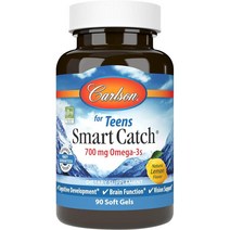 미국직구 칼슨 - 십대들의 스마트 캐치 700mg 오메가-3 인지 발달 및 시각 레몬 90가지 소프트젤, 수량, 상세참조