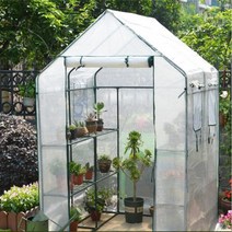 에레디홈 미니 비닐하우스 조립식 베란다 가정용 소형 온실 하우스, 13번 백색 PE 선반 하우스 2칸, 1개