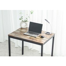 비셀리움 모던테이블 철제 1인용 테이블 일자형 서재 컴퓨터 책상 600 800 1000, 1000_화이트프레임_클래식브라운