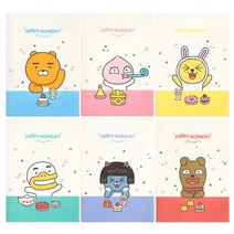 [문구조아] 카카오프렌즈 해피모먼트 신학기 무선제본 노트 튜브, 5개