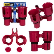 ROBOCUP 컵 홀더 업데이트 버전 음료 거치용 낚싯대 폴 보트 해변 의자 골프 카트 휠체어 보행기 드럼 스틱 마이크 스탠드용 [미국 직배송], Red