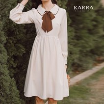 카라 KARRA 리본타이라운드카라원피스+리본SET_KB2FOP119C