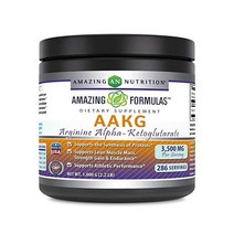 놀라운 공식 AAKG 아르기닌 α케토글루타르산 3500mg/용량 2.2Lb 스포츠 보충제(비GMO) 단백질 합성을 지원* 근육량 힘 증가 지구력을 지원합니다., 2.2 파운드 (1개 팩)