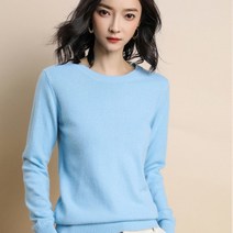 여성용 부드러운 기본 라운드 베이직 보들보들 니트