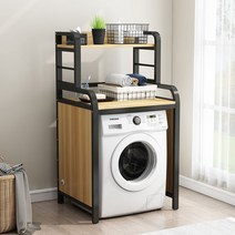 다용도세탁장 세탁기 선반 철제, 화이트 프레임 + 화이트 2단