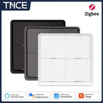스마트 스위치 블루투스 TNCE 투야 지그비 무선 12 장면 4 갱 홈 배터리 구동 자동화 시나리오 장치, 01=1갱화이트스위치