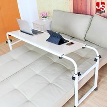 JS리빙 협탁 침대 침실 미니 서랍장 거실 사이드 테이블 엔틱 수납장 선반 모던 거실장 보조 수납 인테리어 베드 1단 원목 우드 철재 화이트 WE_30, 너비 108cm-205cm [바퀴]