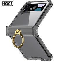 HOCE 갤럭시 Z 플립4 Z 플립3 골드 링 투명 힌지 풀커버 zflip 에어쿠션 범퍼 제트플립4 젤리케이스