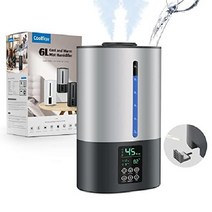 대형 가정용 6L 가습기 시원하고 따뜻한 미스트 조용한 360 노즐-화이트, 그레이