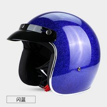 레트로버 아라이램5 바이크 오픈 페이스 AGV 덱스톤 SOL 할리 비틀 SST헬멧 쇼에이 오토바이용품매장 VECCHIO, 블루 깜박임