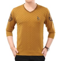 가을/겨울 새로운 남성 스웨터 중국 자카드 v-neck 얇은 긴 소매 니트 바닥 셔츠 남성