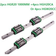 선형 레일 hgr20l 1000mm HGH20CA / HGW20CC 블록 4 개 2, [01] HGR20 1000MM, [02] HGW20CC