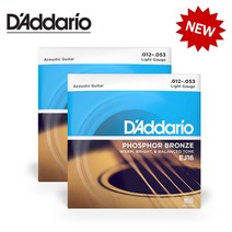 [심로악기] 공식수입정품 다다리오(Daddario) EJ16 -2P 어쿠스틱기타스트링 기타줄, 5개(개당 22800원)