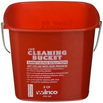 Winco PPL-3R Cleaning Bucket 3-Quart Red Sanitizing Solution null, 1