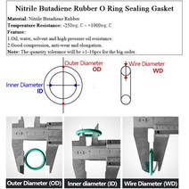 고무오링 패킹 실리콘 오링 고무링 NBR O 링 씰 개스킷 두께 CS 3mm OD 10 ~ 80mm 니트릴 부타디엔 고무 스, 23 OD 32mm_01 50pcs_01 3mm