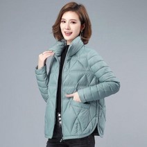 여성경량패딩 가을 겨울 여성 경량 다운 코튼 자켓 2021 새로운 솔리드 스탠드 칼라